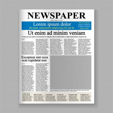 realistic newspaper front page template realista primeira pagina