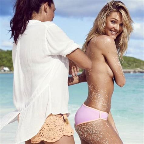 candice swanepoel poses topless flaunts tanned booty in behind the scenes victoria s secret