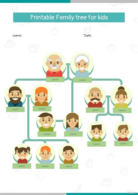 printable family tree  kids template  microsoft word templatenet