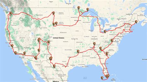 national park road trip map  event   world