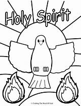 Holy Spirit Coloring Pages Pentecost Bible Kids Trinity Dove Sunday School Crafts Gifts Catholic Print Printable Drawing Spiritual Activities Color sketch template
