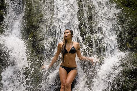 Wallpaper Forest Waterfall Women Outdoors Model Asian River