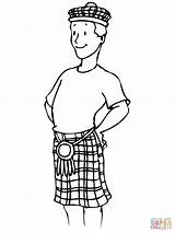 Kilt Coloring Boy Pages Drawing Printable Scotland Supercoloring sketch template