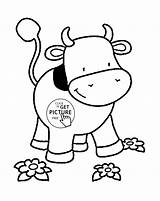 Coloring Cow Pages Printable Animal Small Kids Animals Wuppsy Adults Cute Cows Printables Baby Color Farm Boyama Mucca Colouring Inek sketch template