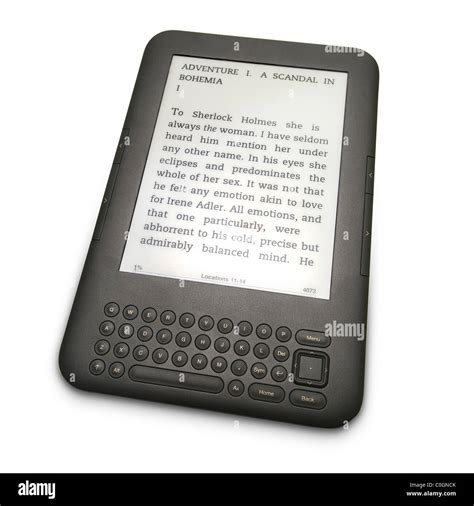 book electronic book reader device  white background stock photo