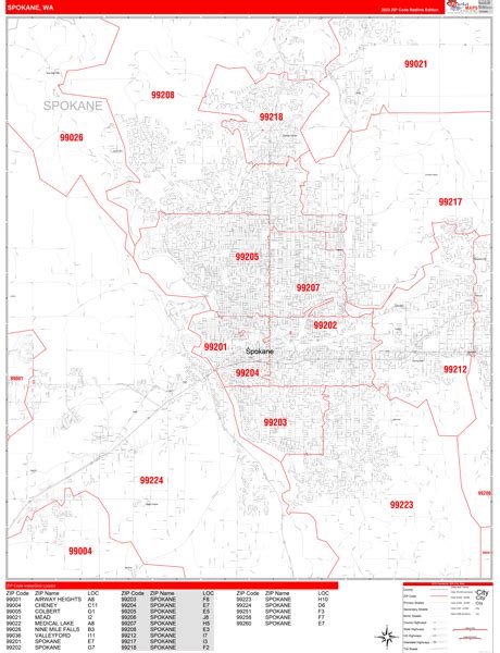 Spokane Zip Code Map Printable