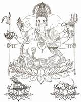 Basteln Colorear Hindu Elefantes Mischwesen Gott Hinduismus Ganesha Indischer Elefant Inde sketch template