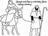 Mary Jesus Joseph Coloring Baby Donkey Pages Bethlehem Drawing Journey Printable Travel Getcolorings Color Paintingvalley sketch template
