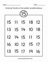 Worksheets Number Fifteen Activities Preschool Kindergarten Counting Printable Writing Practice Identification Children sketch template