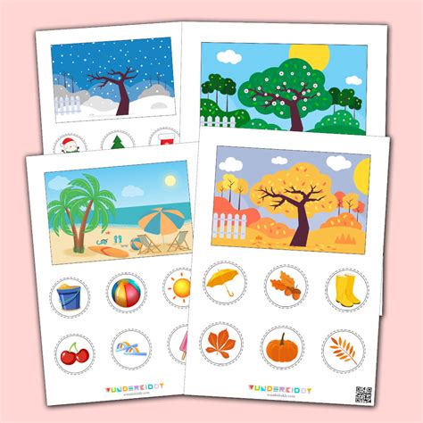seasons sorting printable worksheet  toddlers