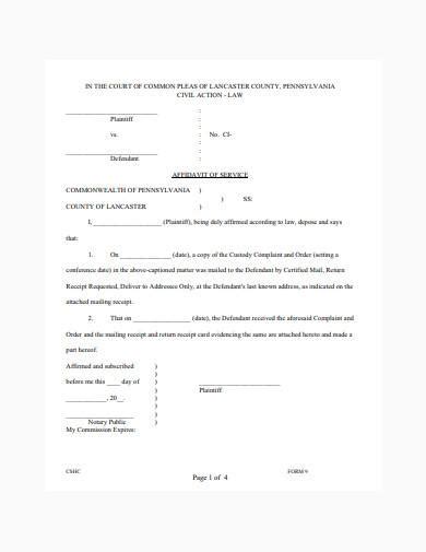 child custody form samples   ms word