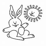 Coloring Bunny Easter Sunny Print sketch template