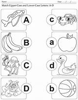 Letters Match Case Lower Upper Worksheets Alphabet Kindergarten Printable Matching Letter Coloring Preschool Kids Pages Related Sight Word Google sketch template