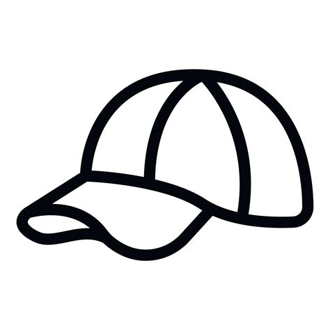 clothing cap icon outline vector baseball hat  vector art