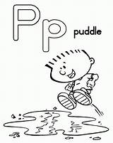 Coloring Pages Letter Library Clipart Puddle sketch template