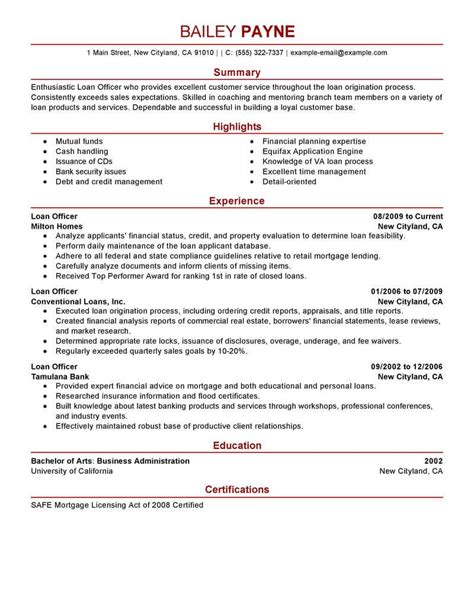 loan officer resume   professional resume writing service