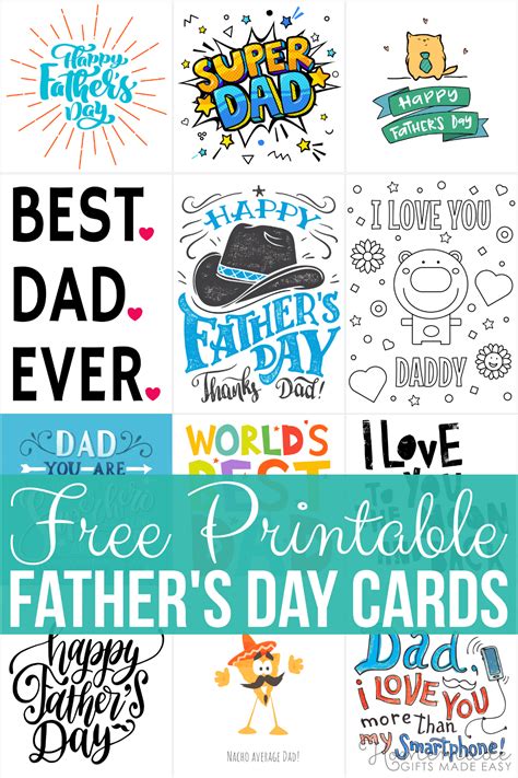 free printable fathers day cards high quality pdfs