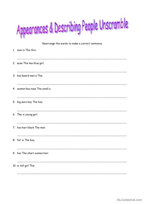 basic sentence structure worksheet english esl worksheets