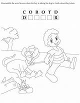 English Word Activity Bestcoloringpages Unscramble Taking Dog Boy Where His Worksheet sketch template