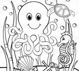 Ocean Coloring Pages Sea Under Animals Drawing Kids Printable Sheets Kindergarten Color Clipart Do Habitat Print Creatures Getcolorings Pond Getdrawings sketch template