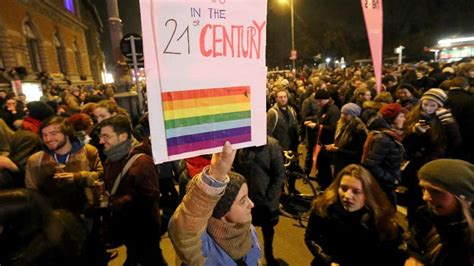 2 000 protest against ejection of kissing lesbian couple from vienna