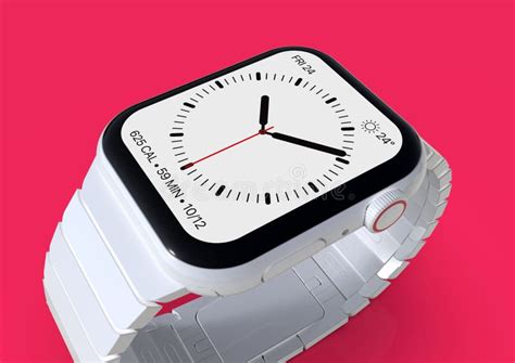 apple horloge  wit ceramisch fictief gerucht smartwatch model stock afbeelding image
