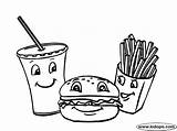Fries Alimentos Hamburguesa Hamburger Hamburguesas Animadas Chips Alimento sketch template