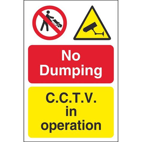 No Dumping Cctv In Operation Signs Warning Security