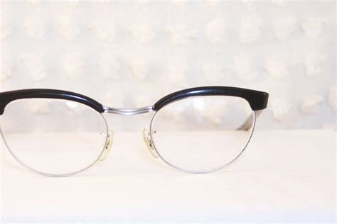 black browline cat eye 1960 s eyeglasses oval white by diaeyewear