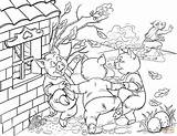 Pigs Little Three Coloring Pages Dancing Happy Printable Kids Categories sketch template