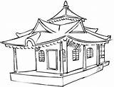 Coloring Pages Adult Japanese House Printable Asian Visit Castle Colouring sketch template