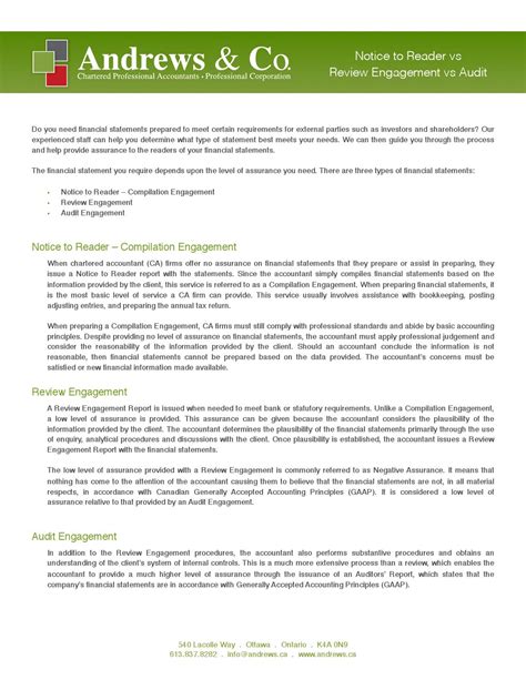 engagement letter review financial statements printable docx
