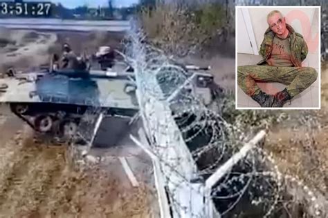 Shocking Moment Drunk Russian Soldiers Smash Tank Through Barb Wired