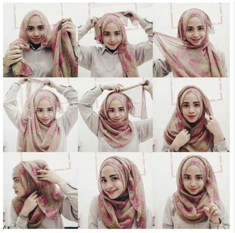 tutorial hijab pashmina simple wajah bulat ragam muslim