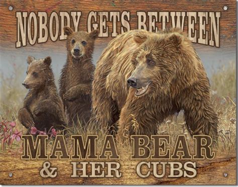 mama bear   cubs rustic tin metal sign ebay