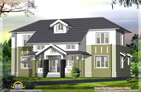 sqft sloping roof house elevation