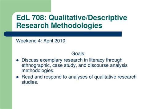 edl  qualitativedescriptive research methodologies