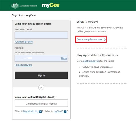 Mygov Help Create A Mygov Account Services Australia