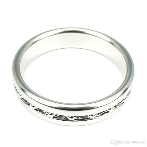 stainless steel cock ring with lace chain penis scrotum bangdage ring