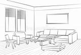 Schizzo Stanza Salone Mobilia Concentrata Progettazione sketch template
