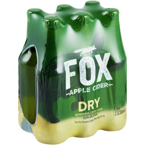 Fox Dry Apple Cider Bottles 6 X 330ml Cider Beer And Cider Drinks