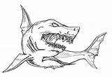 Shark Coloring Megalodon Pages Jaws Drawing Scary Sketch Great Hammerhead Whale Outline Sharks Print Fish Color Kids Hungry Tiger Colouring sketch template