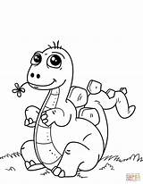 Dinosaur Coloring Pages Cute Kids Dinosaurs Getcolorings Printable Color Little sketch template