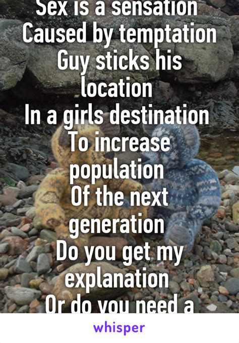 Sex Is A Sensation Caused By Temptation Guy Sticks His Location In A