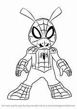 Spider Ham Man Draw Spiderman Drawing Ultimate Tutorial Step Getdrawings Learn Cartoon sketch template