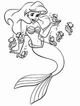 Ariel Coloring Pages Mermaid Disney Printable Colouring Little Color Princess Kids Print Sheets Cartoon Girls Characters Colorear Arielle Sheet Colour sketch template