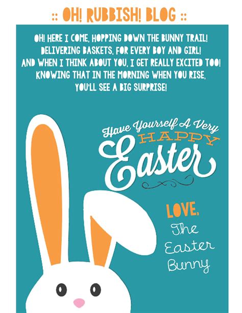 letter   easter bunny printable easter bunny poem