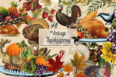 vintage thanksgiving clipart