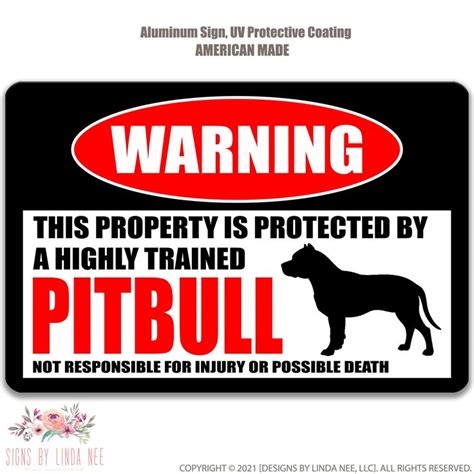pitbull sign  trespassing sign  security dog sign dog etsy