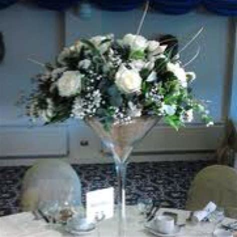 Martini Glass Flowers Think Were Goin For Something Like This As